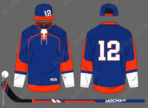 ice hockey jersey uniform template vector kit