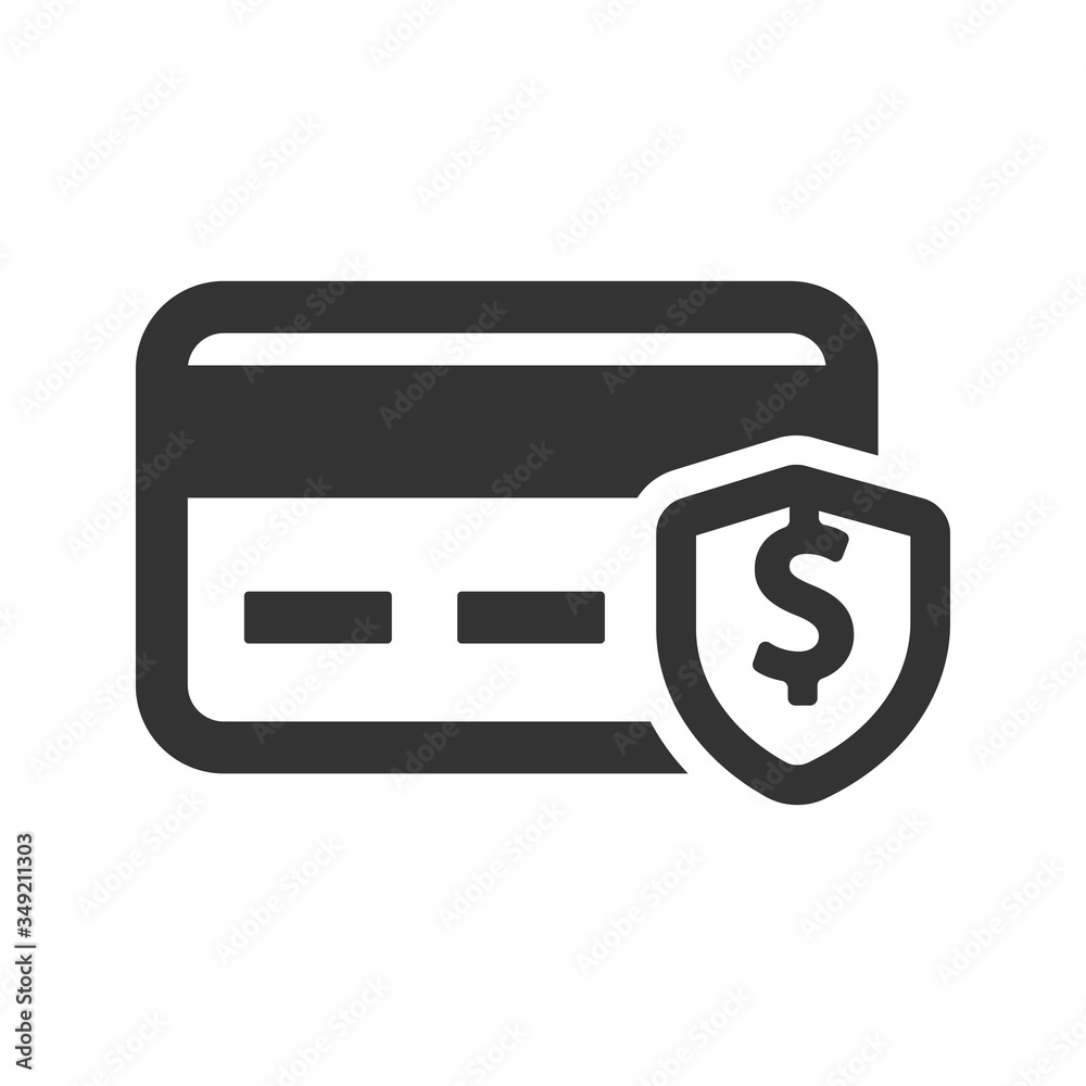 Credit Card Protection, Secure banking Icon Credit Card Protection, Secure banking Icon