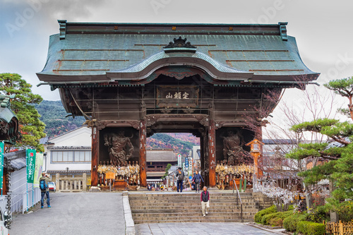 NAGANO, JAPAN - NOVEMBER 18, 2015: Zenkoji Temple, Nagano, JAPAN. One of the most important temples in Japan which was built in the 7th century in jubilee year photo