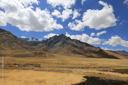 Peruvian landscape on the Andes plateau