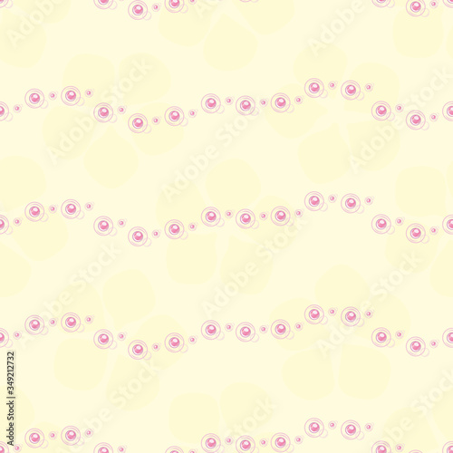 Champagne bubbles vector seamless pattern background. Horizontal chains of fizzy drops pink yellow backdrop. Elegant sparkling repeat geometric design. All over print for party celebration concept