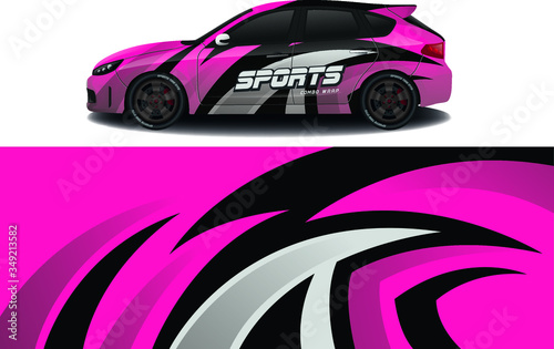sport car decal wrap design vector