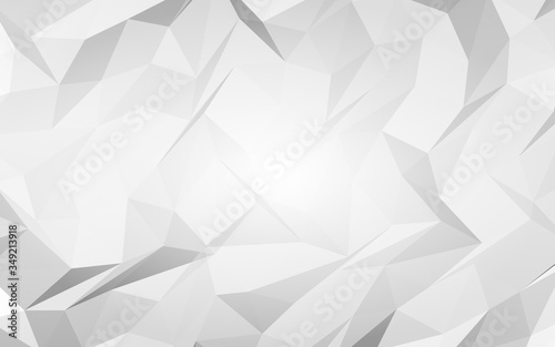 White abstract background. Lowpoly backdrop. Crumpled paper. 3D illustration