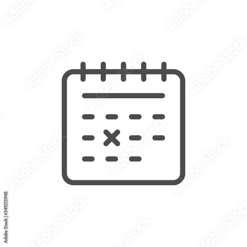 Deadline day line outline icon