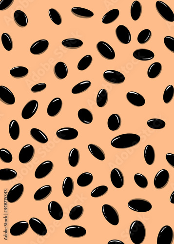 Vector minimalist simple background, Black of seeds