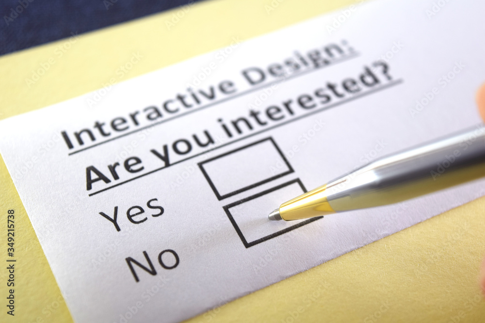 One person is answering question about interactive design. One person is answering question about interactive design.