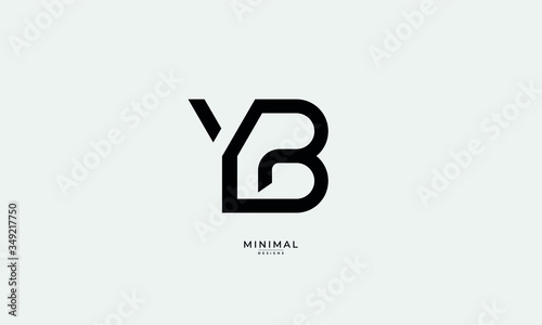 Alphabet letter monogram icon logo YB