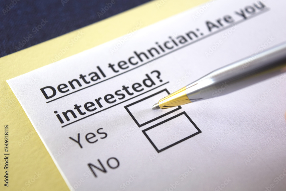 One person is answering question about dental technician. One person is answering question about dental technician.