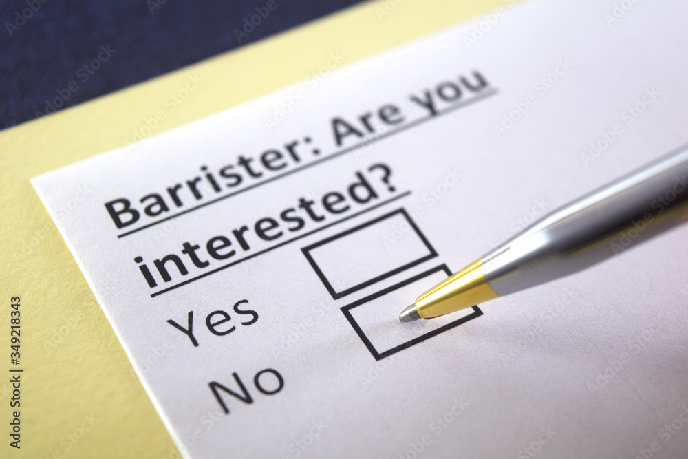 One person is answering question about barrister. One person is answering question about barrister.