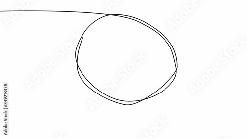 Self-drawing animation continuous drawing one line cloud colloquial.