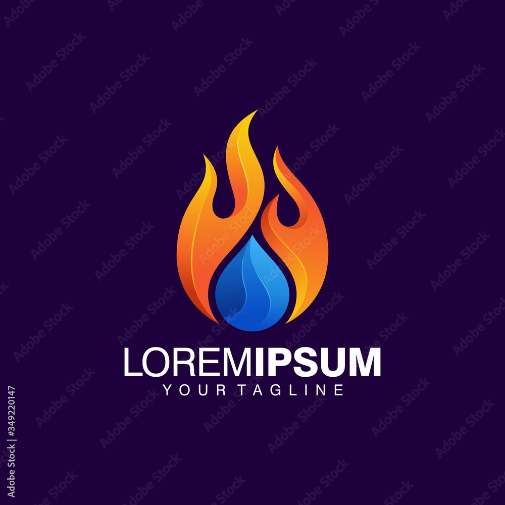 Fire and Water Logo Vector Template Fire and Water Logo Vector Template