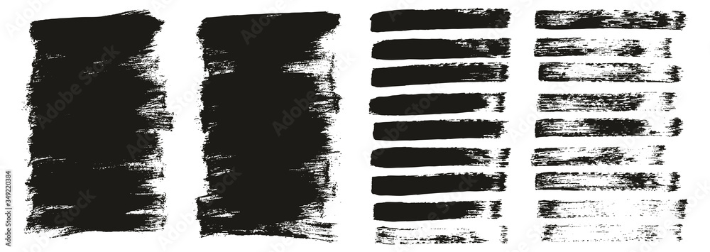 Flat Paint Brush Thin Short Background & Straight Lines Mix High Detail Abstract Vector Background Mix Set 