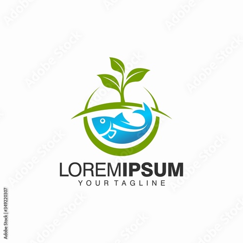 Aquaponics Logo Stock Vector Template