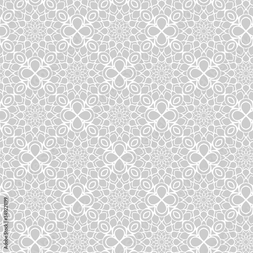 Seamless, abstract flowers, gray pattern. Suitable for curtains, wallpapers, fabrics, tiles, wrapping paper.