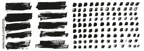 Flat Paint Brush Thin Short Background & Straight Lines Mix High Detail Abstract Vector Background Mix Set 