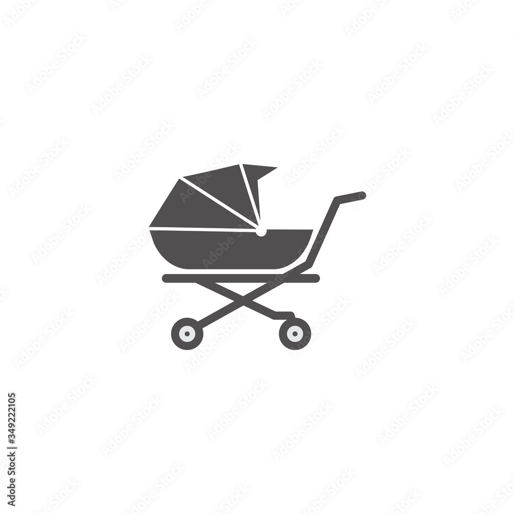Baby cart icon design template vector isolated Baby cart icon design template vector isolated