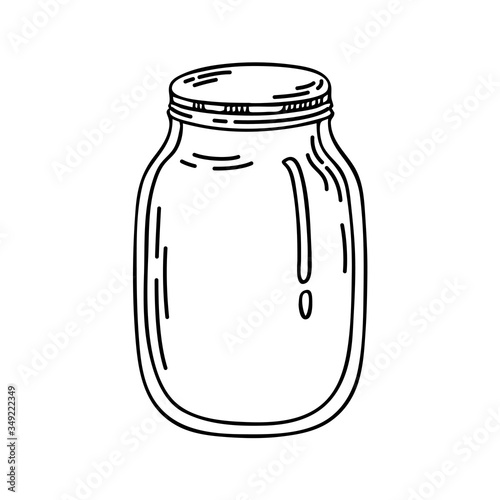 Vector illustration of a glass jar isolated on a white background. You can use it as an icon, logo, or part of your image.
