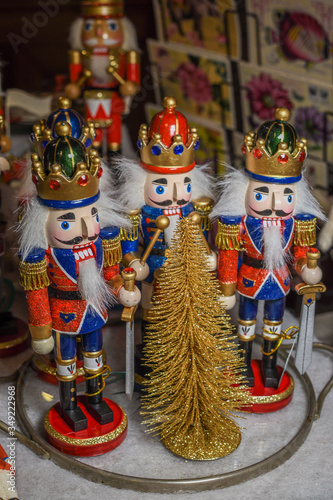 Army of Nutcrackers for sale during Christmas festival fair in Vienna  Austria.