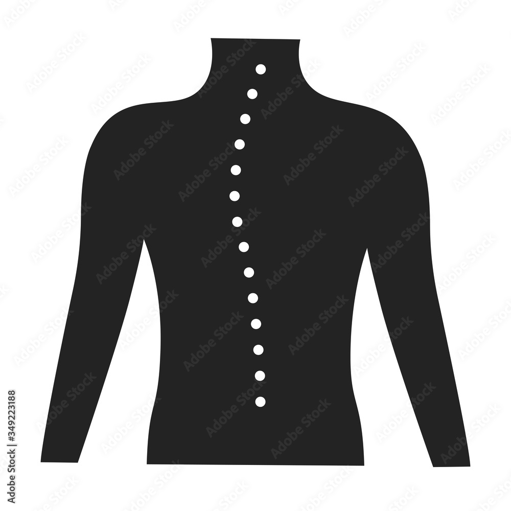 Scoliosis glyph black icon. Spinal deformity. Isolated vector element. Scoliosis glyph black icon. Spinal deformity. Isolated vector element.
