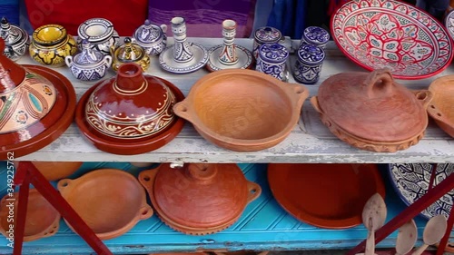 Tagine on the street market counter - Chefchaouen, Morocco