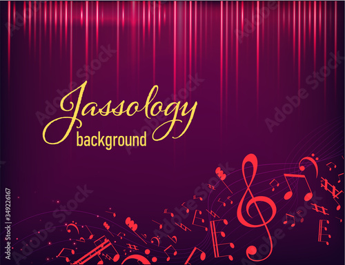 Vector Illustration of an Abstract Background with Music notes. Music concept