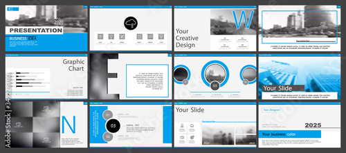 Blue black, elements for business infographics on a white background Set of presentation templates. Use in presentations, leaflet, flyer, corporate report, marketing, advertising annual report, banner