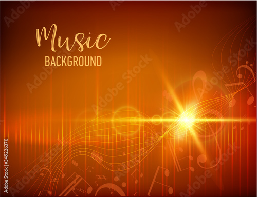 Vector Illustration of an Abstract Background with Music notes. Music concept
