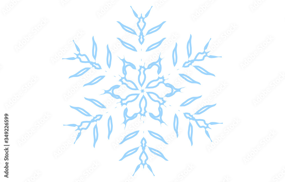 青い雪の結晶のベクターイラスト 青い雪の結晶のベクターイラスト