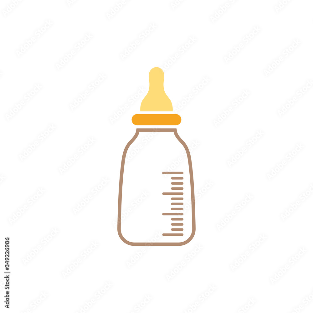 Baby milk bottle icon design template vector isolated Baby milk bottle icon design template vector isolated