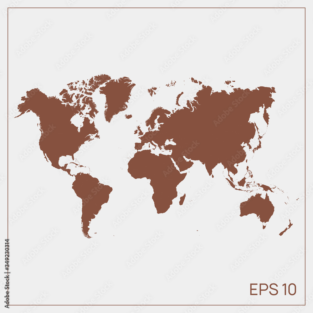 Obraz premium Vector map of world with countries borders