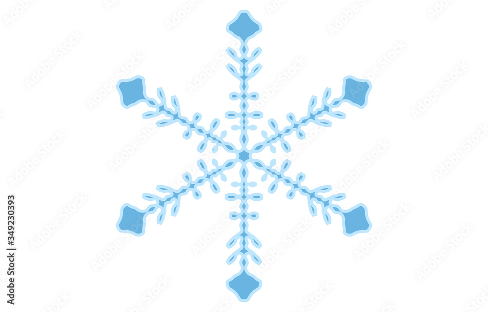 青い雪の結晶のベクターイラスト 青い雪の結晶のベクターイラスト