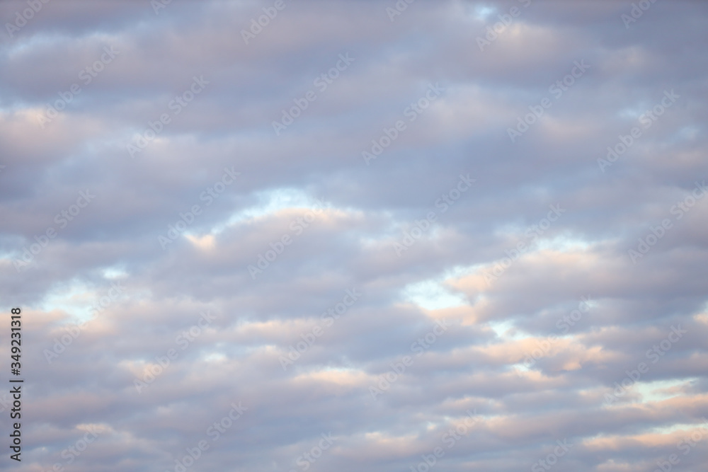 Beautiful cloudy overcast day sky texture.