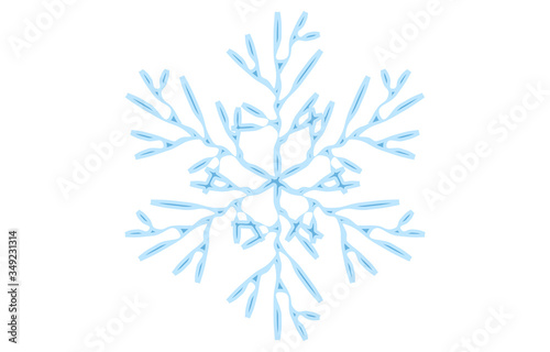 青い雪の結晶のベクターイラスト