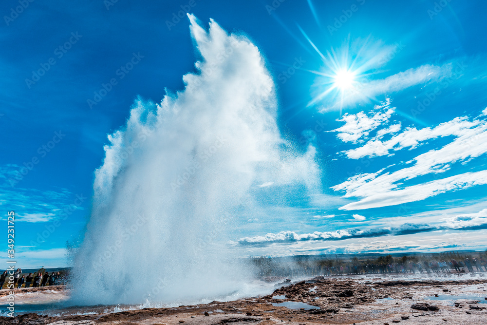 Geysir Strokkur of the golden circle of south of Iceland