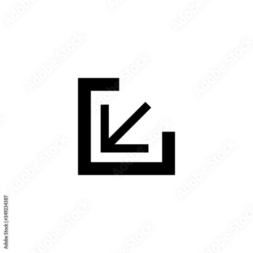 Free Download Arrow Inside Square icon in black flat design on white background, arrow icon, Vector illustration eps 10 - GFXLoad
