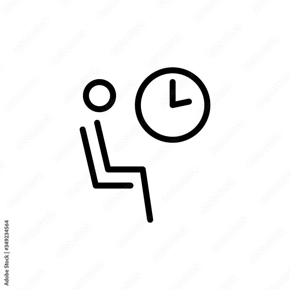 Waiting room icon with star sign in line art style on white background, best, favorite, rating symbol Waiting room icon with star sign in line art style on white background, best, favorite, rating symbol