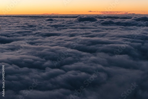 Sunset clouds above in Teide National Park Tenerife island Canaris
