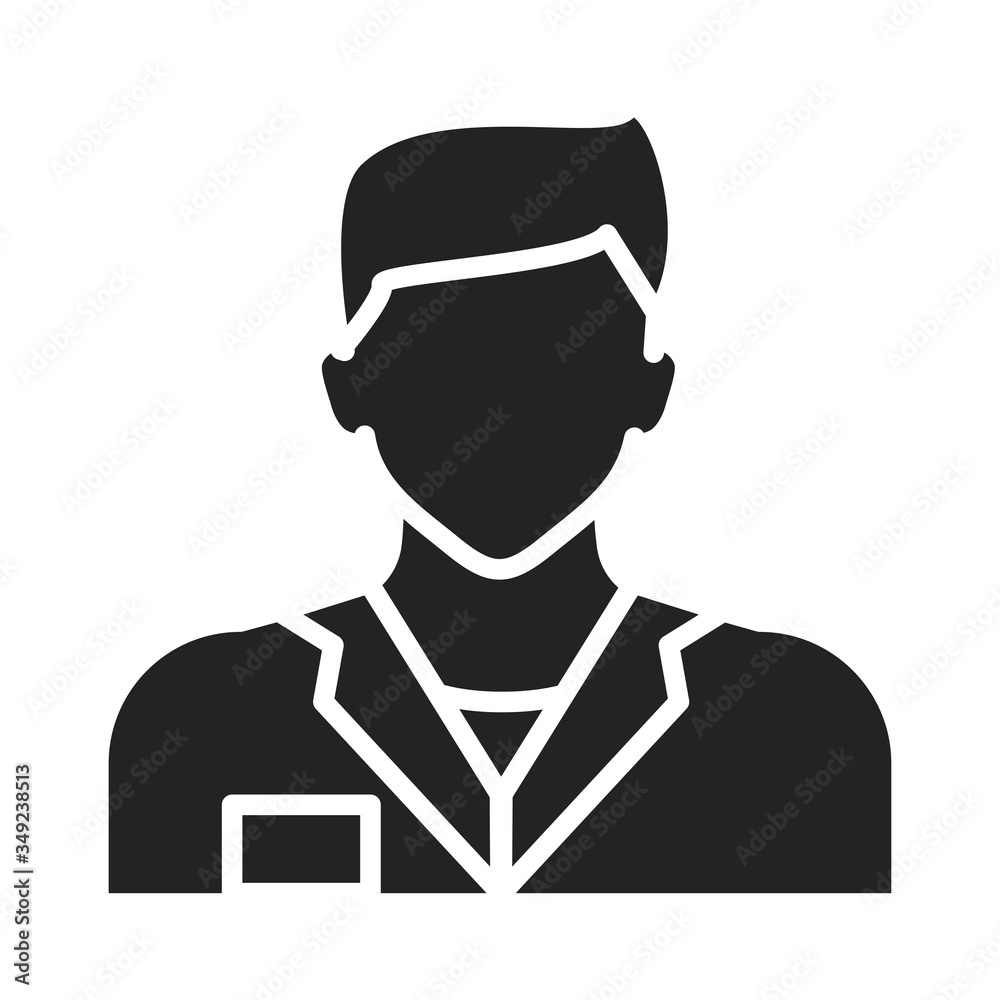 Doctor in uniform glyph black icon. Medical service. Subject matter expert. Isolated vector element. Doctor in uniform glyph black icon. Medical service. Subject matter expert. Isolated vector element.