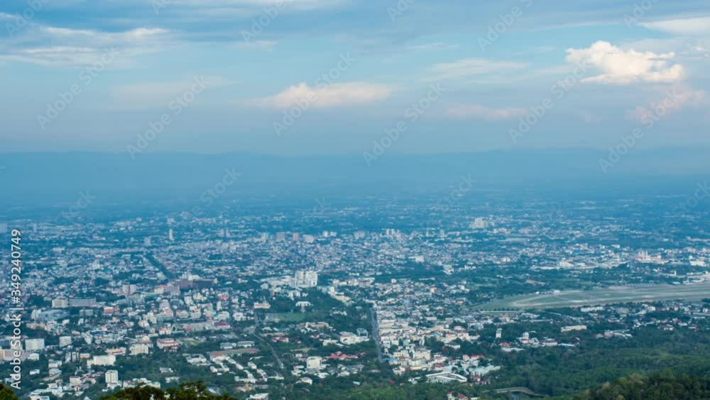 Time lapse of Chiangmai city view shooting from Doi Suthep mountain in the northern Thailand Time lapse of Chiangmai city view shooting from Doi Suthep mountain in the northern Thailand