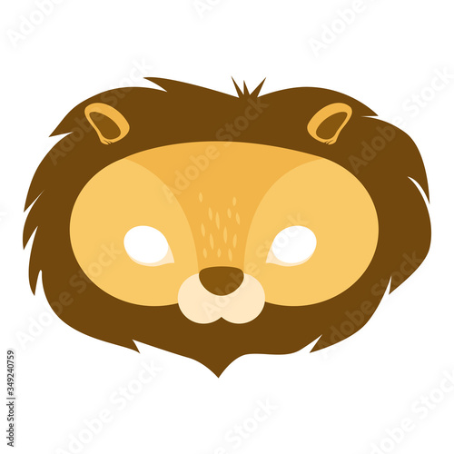 illustration of carnival mask animals africa lion. Eye mask for masquerade, children's party. for design, postcards. vector