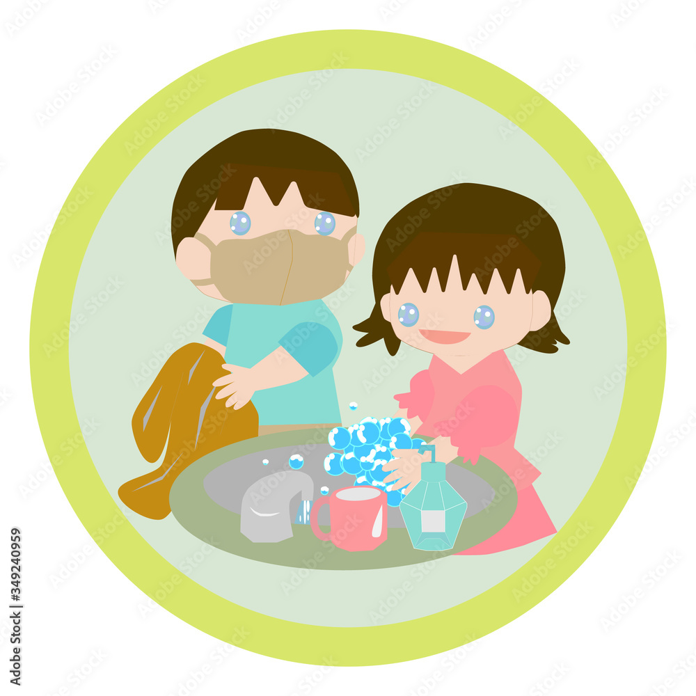 COVID-19 hygiene promotion with wearing a face mask, sanitizing with alcohol and washing your hands in flat style. COVID-19 hygiene promotion with wearing a face mask, sanitizing with alcohol and washing your hands in flat style.
