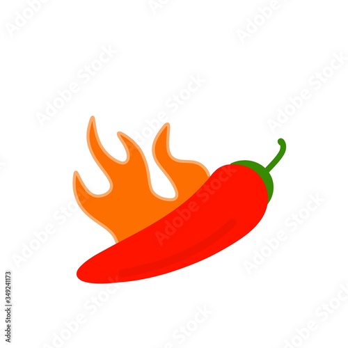Hot chili pepper. Raster illustration