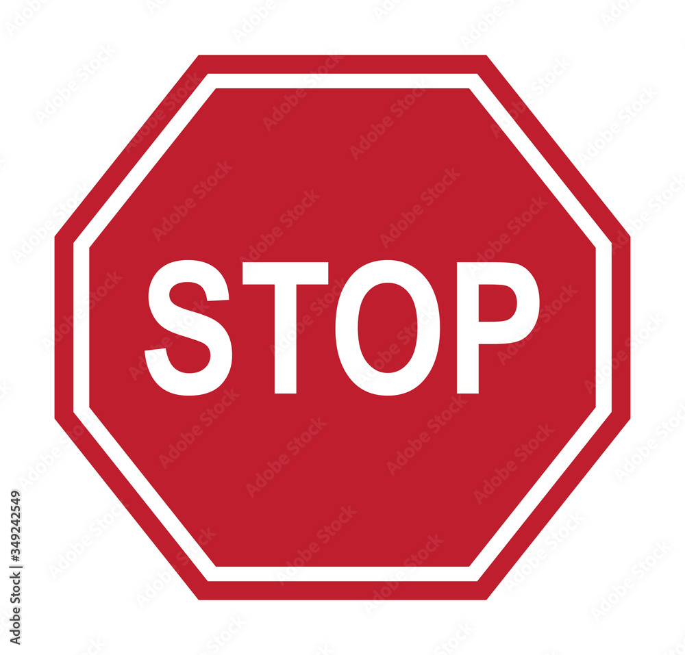 Red stop sign, warning, icon, vector, illustration Red stop sign, warning, icon, vector, illustration