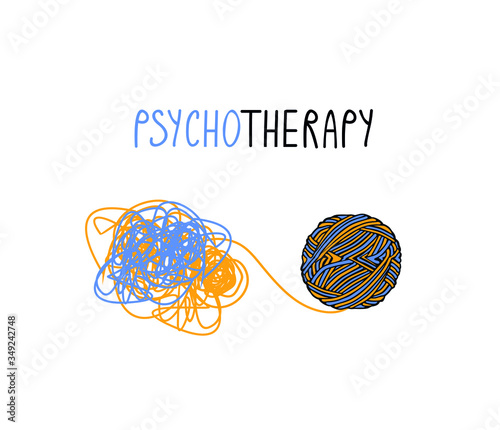 Concept help of psychologist, business consulting. Vector illustration