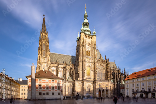 St. Vitus Cathedral, Prague day time with long exposure from the courtyard.