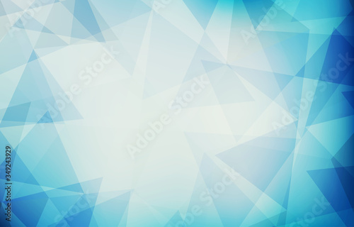 Bluish background textured by translucent triangles. Vector graphics photo