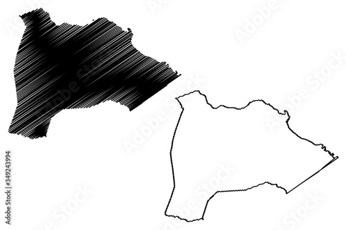 Burke County, Georgia (U.S. county, United States of America,USA, U.S., US) map vector illustration, scribble sketch Burke map