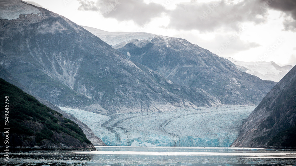 Scenic view of Sawyer Glacier at Tracy Arm Fjord in Alaska (USA)