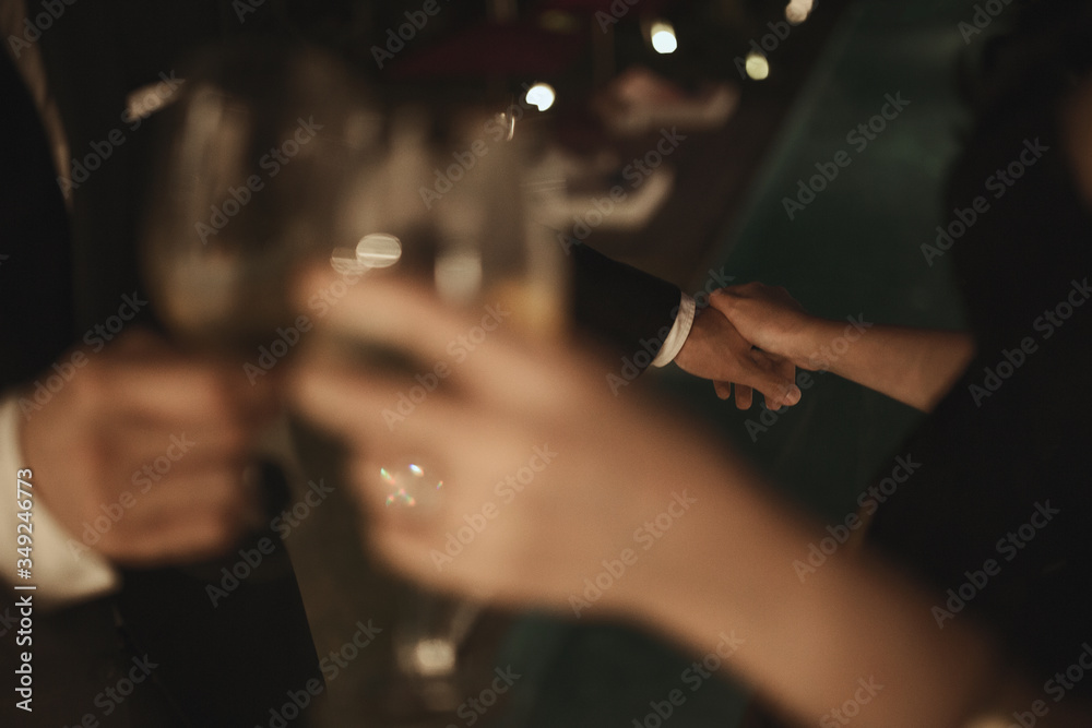 Man and Woman celebrate love over champagne Man and Woman celebrate love over champagne