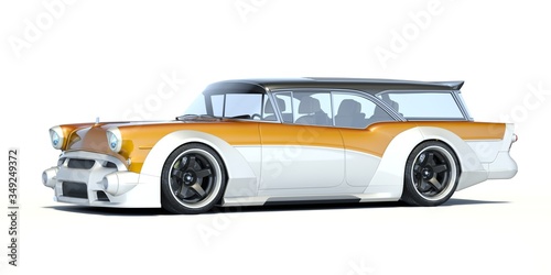 3D rendering of a brand-less generic car in studio environment © Andrus Ciprian